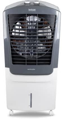 Hindware Smart Appliances Vectra Plus 100L | Desert Air Cooler with Woodwool Pads, Inverter Compatible, Castor wheels and motorized air flow control & High Air Delivery (White & Grey)