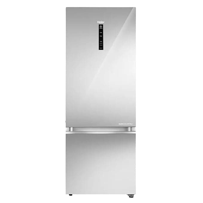 Haier 355L 2 Star Frost Free Bottom Mount Double Door Refrigerator | 14-in-1 Convertible | Triple Inverter & Dual Fan Technology | Mirror Glass Finish | HRB-4052PMGA-P