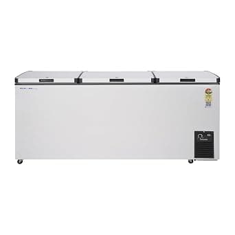 Voltas 600TD CF/CF600TA4 Metal Top Plastic Top Triple Door Chest Freezer, GREY (557L Gross, 508L Net)