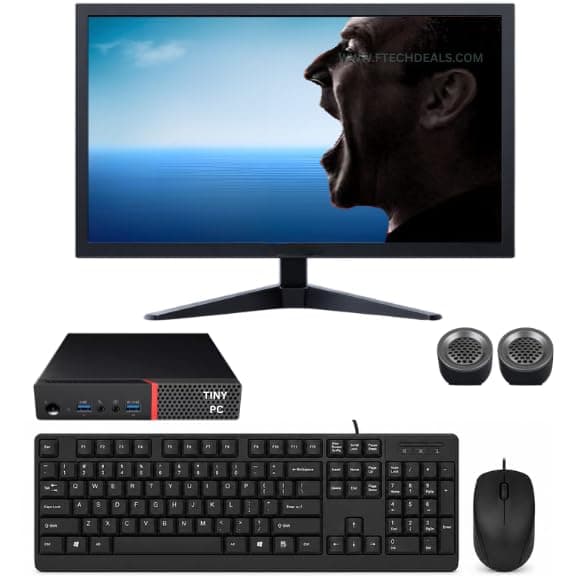𝗟𝗲𝗻𝗼𝘃𝗼ThinkCentreTiny M700 PC Combo | 19" | 𝗜𝗡𝗧𝗘𝗟i5 6th Gen | 8GB RAM/256GB SSD | Win 11 Pro, WiFi, MS Office | HD Graphics | USB, LAN, HDMI/VGA/DVI | A+ Condition | Pre-Owned & Tested AIO