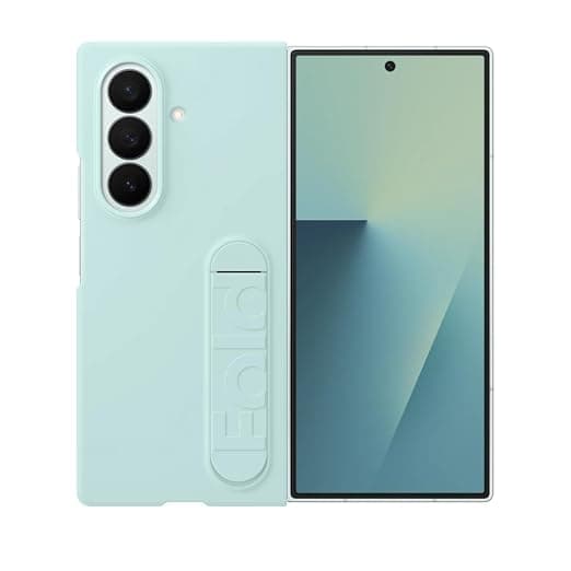 Ultra Hybrid Premium Compatibole with Galaxy Z Fold 7 (2025) Case/Cover with Kickstand & Protection | Silicone Case with Stand Full Body Cover | Protective Back Cover (Light Cyan)