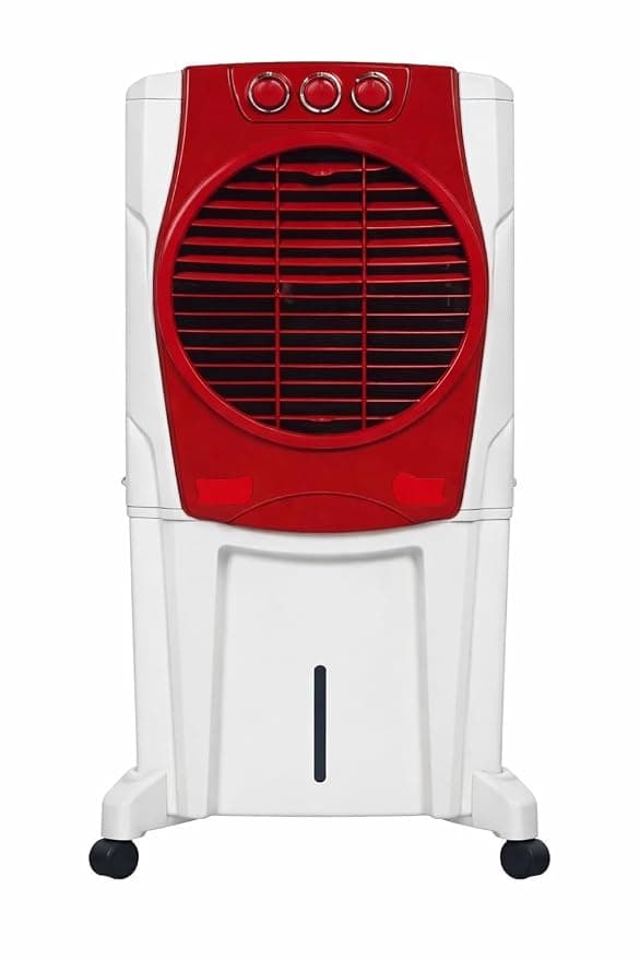 HeeraCool Room Air Cooler, Red and White, with Castor Wheels, HeeraCool Model