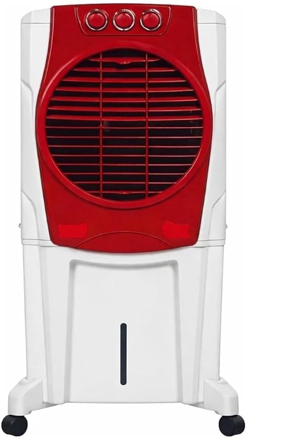 HeeraCool Room Air Cooler, Red and White, with Castor Wheels, HeeraCool latest Model