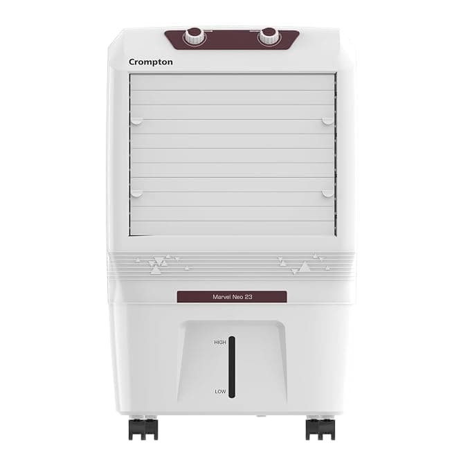 Crompton Marvel Neo 23 Litre Personal Air Cooler for home | Inverter Compatible | Honeycomb pads | 4-way Air Deflection | Ice Chamber | Everlast Pump