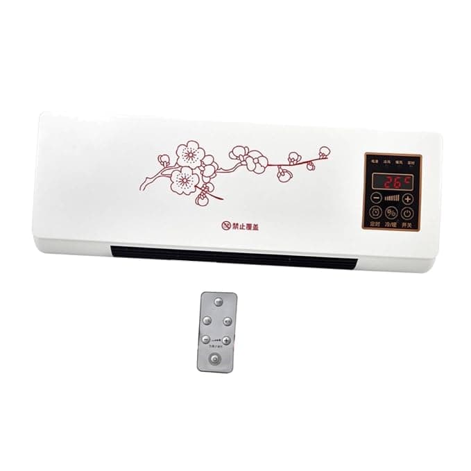 Mini Split Air Conditioner Heater Wall Mounted Dorm Apartment with Heat Pump Red Flower
