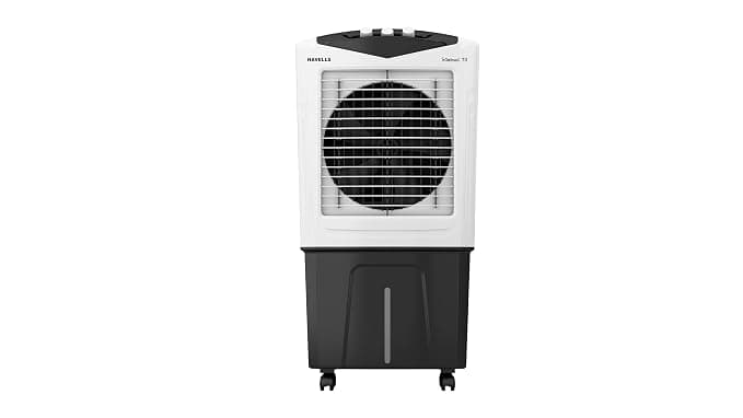 Havells Koolmax 70 L Desert Air Cooler for Room| Powerful Air-Delivery| Bacteria Shield Honeycomb Pads Technology| Double Ball Bearing Motor| Multi directional wheels with brakes | Inverter Compatible