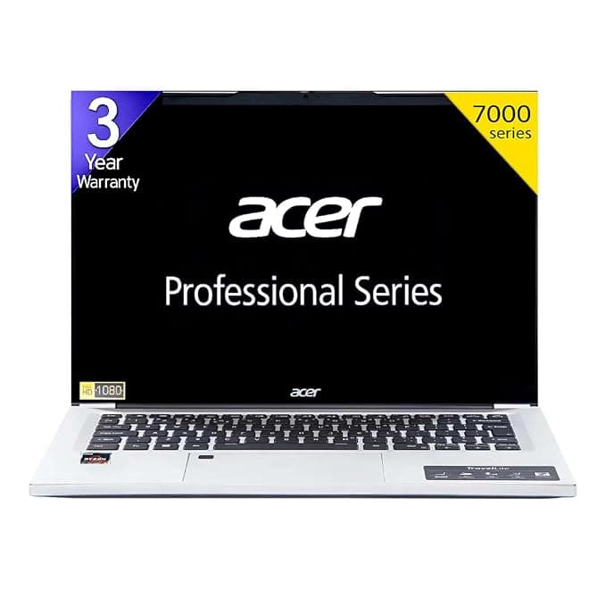 Acer Professional 14[New Launch], AMD Ryzen 7-7730U, 32GB RAM, 1TB SSD, 14" Full HD Laptop, Windows 11 Pro, MSO21, 1.34KG, Backlite KB, Finger Print, Metal Body, 3 Year Warranty, 12 Mounths Antivrus