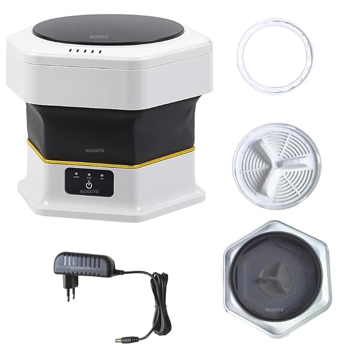Electric Semi Automatic 16L Foldable Mini Washing Machine with Dryer 3 Modes Deep Cleaning With Spin Basket Portable Machine for Travel, Apartment, Dorm, Baby cloths, Socks, Towel