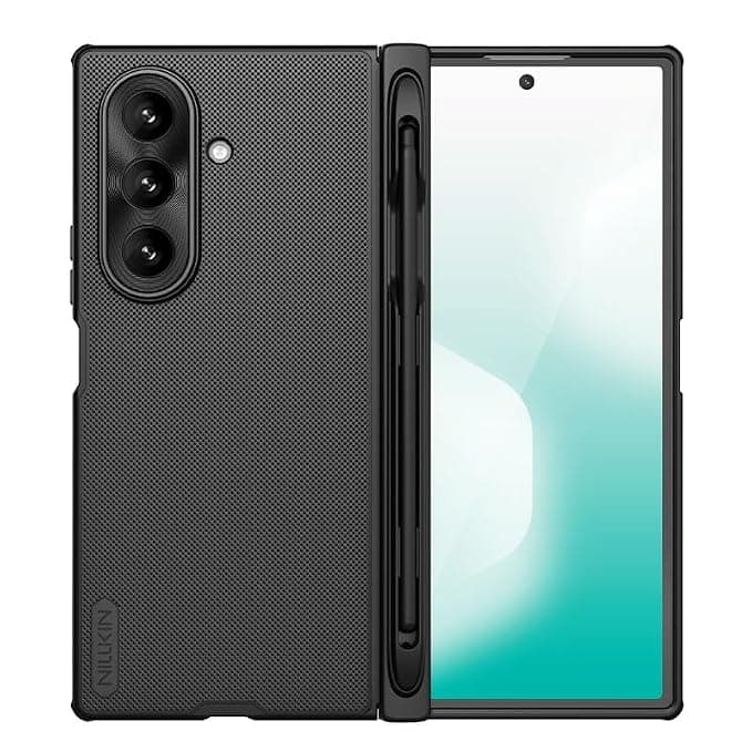 Nilllkin Super Frosted Shield Matte with S-Pen Cover Case for Samsung Galaxy Z Fold 7 (8" inch)[Creative Hinge Protection] Shockproof, Metal Lens Protective Slim Case (Black)