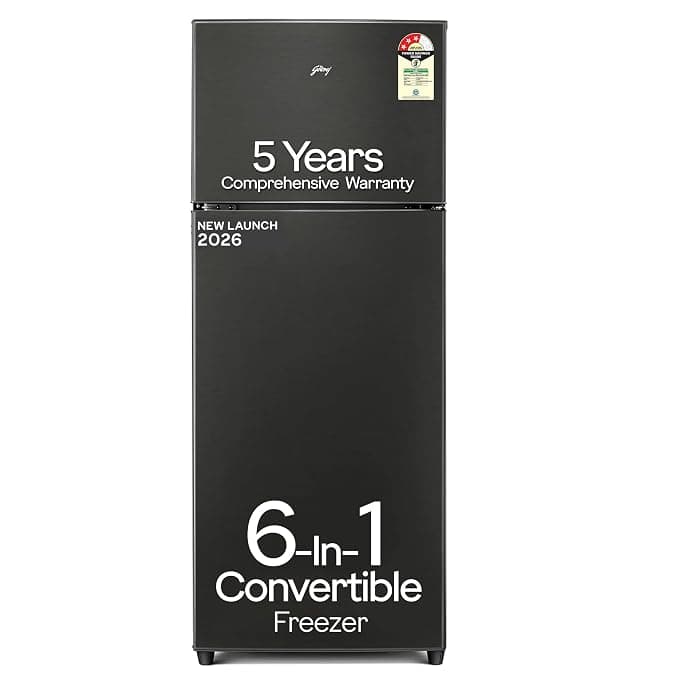 Godrej 244 L 3 Star 5 Years Comprehensive Warranty New Launch | 6-in-1 Freezer Convertible | 95%+ Food Surface Disinfection | Double Door Refrigerator (RT EONVALOR 280CN RCIF FS ST, Fossil Steel)