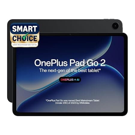 OnePlus, Pad Go 2 [Smartchoice], 12.1 inch (30.73 CM), LCD, 8GB RAM, 256GB ROM, Wi-Fi + 5G, Quad Speakers, Eye Care,Shadow Black, AI Enabled