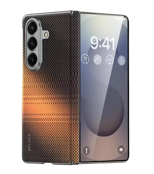 Sunset Glow Tactile Woven Case for Samsung Galaxy Z Fold7, Samsung Galaxy Z Fold7 Back Cover Case(2025) - TPU | Red
