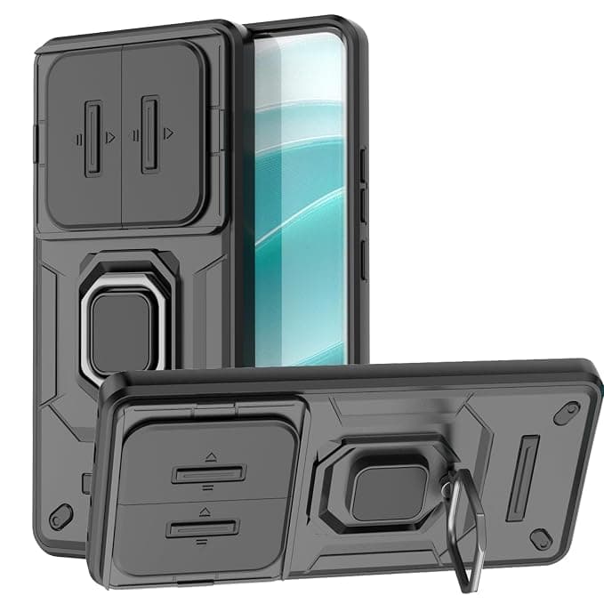 for XiaoMi RedMi Note 14 Pro plus 5G Case, for RedMi Note 14 pro+ 5G Heavy Duty [Military-Grade] Protective,with Lens Protects Magnetic Kickstand Holder Case (Black, FOR RedMi Note 14 Pro plus 5G)