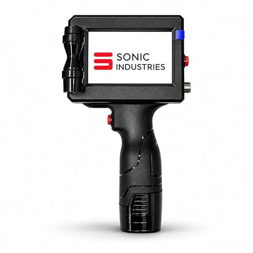 SONIC INDUSTRIES Handheld Thermal Inkjet Printer for Date, MRP, Batch No., Barcode, QR Code & Logo Printing | Portable TIJ Coding Machine for Packaging, Bottles, Boxes & Products