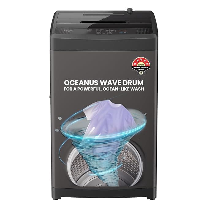 Haier 8 Kg, Oceanus Wave Drum, 15 Min Quick Wash, Magic Filter, 8 Wash Programs, Fully Automatic Top Load Washing Machine (ETL80-AES5)