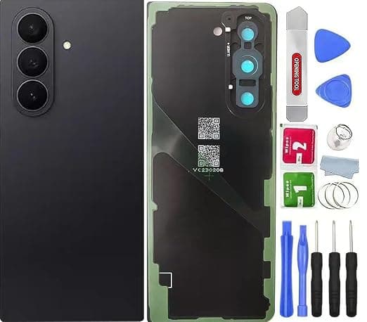Z Fold 7 Back Glass Cover Housing Door Replacement for Samsung Galaxy Z Fold 7 All Versions with Camera Lens Cover,Tape Parts + Tool (JetBlack)