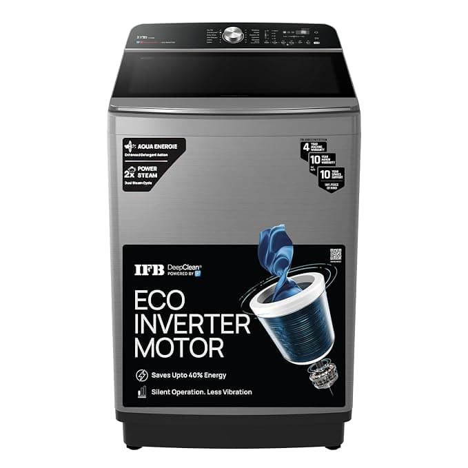 IFB 11 Kg 5 Star AI Powered DeepClean® Technology Fully Automatic Top Load Washing Machine with Inbuilt Heater & Wi-Fi (TL111IN3SWID, Power Steam®, Eco Inverter, Activmix, 4 Year Warranty, Inox)