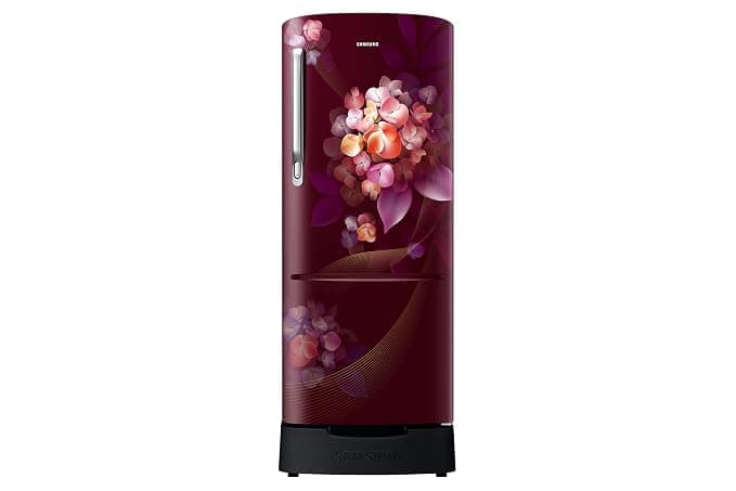 Samsung 223 L, 3 Star, Digital Inverter, Direct-Cool Single Door Refrigerator (RR24H2823HT/NL, Red, Hydrangea Plum, Base Stand Drawer, Single Touch Defrost, 2026 Model)