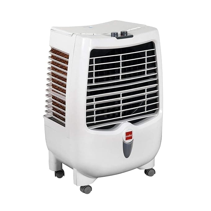 CELLO Gem 25 Heavy Duty Vertical Commercial Air Cooler 22 Litres | High-Density Honeycomb Cooling Pads, Auto-Fill Water Technology, Powerful Air Flow | Long Life Air Cooler For Office & Personal Use