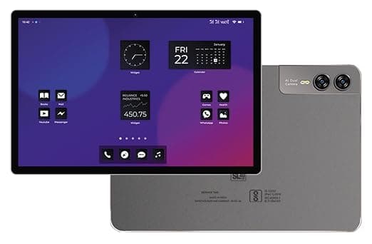DOMO Slate SL40 2C Tablet for Students Foundation Exams, 10 Inch Android Tablet, IPS Display, 4G Dual SIM, 4GB RAM+32GB Storage (Expandable to 1TB), Octa-Core Processor, GPS, WiFi, Bluetooth (Grey)