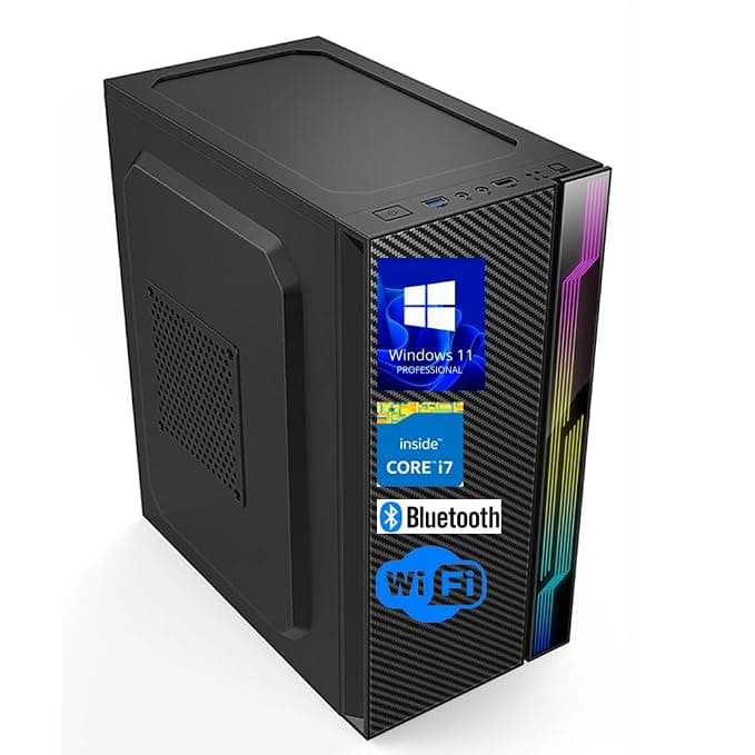 Desktop PC, Core i7-GEN4 | 16GB RAM | 1TB NVMe SSD | 5G WiFi & Bluetooth, HDMI, VGA, LAN | USB 3.0 | Windows 11 Pro License & Office 21 | 2 Year Warranty (Copper CPU Fan,i7GEN4,1TB NVMe)