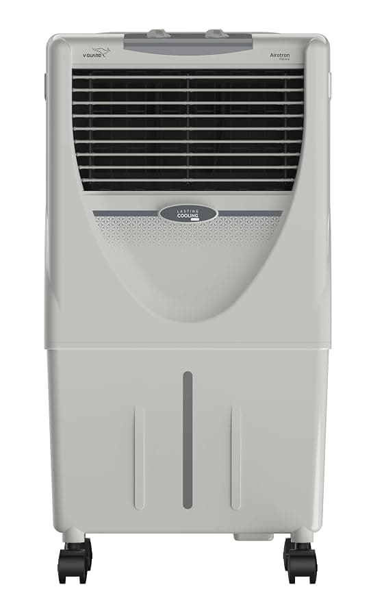 V-Guard Airotron 33ltr Personal Air Cooler || 2 years Motor warranty || Tetra airflow cooling with Honeycomb pads ||Air Throw 9.14 meters (P33H-G GREY)