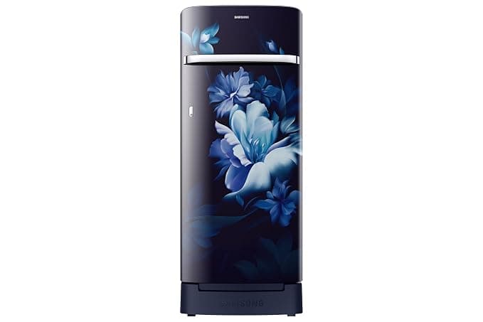 Samsung 215 L, 5 Star, Digital Inverter, Direct-Cool Single Door Refrigerator (RR23H2H35UZ/HL, Midnight Blossom Blue, Base Stand Drawer, Single Touch Defrost, 2026 Model)