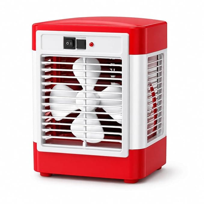 DRUMSTONE ( 2026 Brings 5 Years WARRANTY ) Mini Air Cooler Rechargeable Portable Personal Cooling Fan for Home Office Travel, 1.5L Water Tank, USB Charging, 2-3 Hours Backup