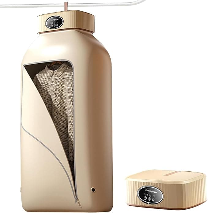 Portable Electric Clothes Dryer, Foldable Mini Travel Dryer Machine with Cover, Smart Touch Control, Quick Hot Air Clothes Drying for Apartments, Dorms, RV, Home, Travel & Rainy Season