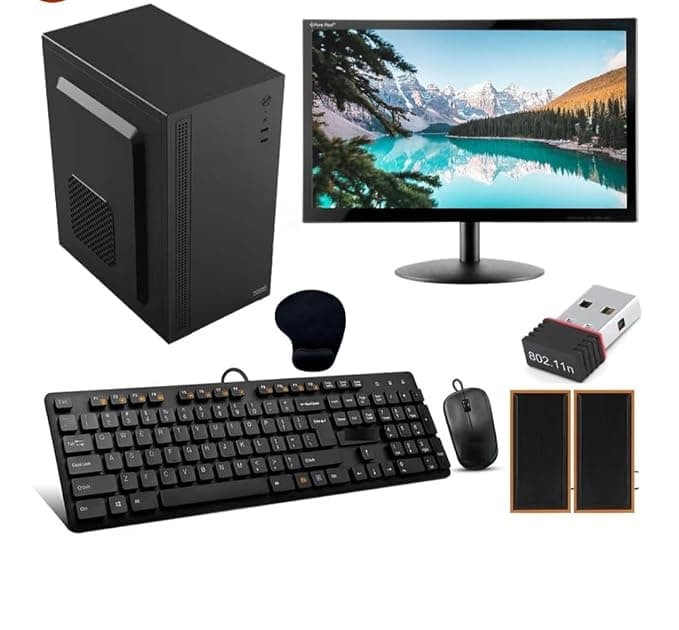 Desktop Computer Set with i5 3470, 8GB RAM, 256GB SSD, 19-inch Monitor, Keyboard, Mouse, WiFi, Speakers, Windows 11, Black Full Set | 2 Year Warranty