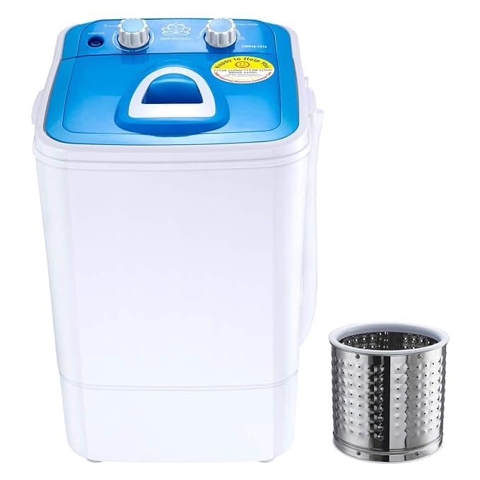 DMR Model DMR 46-1218 (W2Yr) Top Load 4 star Single Tub 4.6Kg Portable Mini Washing Machine with 2kg Steel Dryer Basket (Blue) - With 2 years Free Spare Supply Warranty