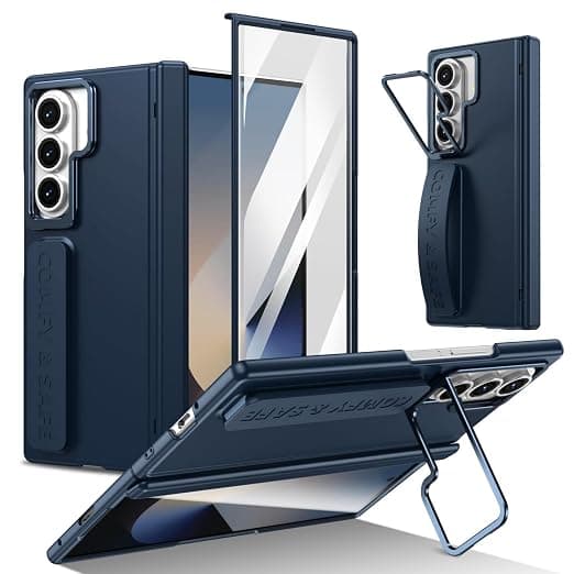 Protective Case Compatible with Samsung Galaxy Z Fold 7 | Screen Protector Kickstand Camera Guard Shockproof Slim Foldable Protective Design Back Cover - Blue