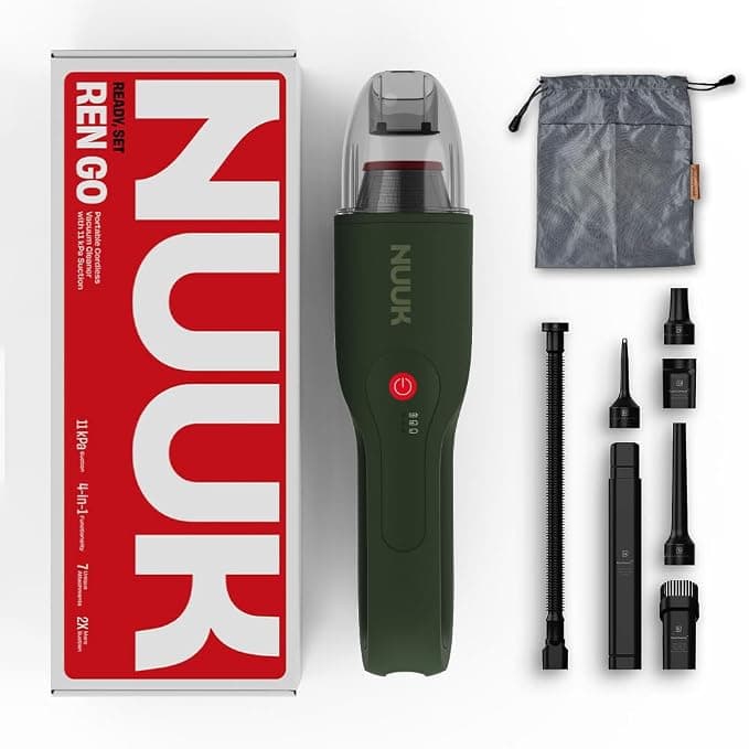 NUUK REN GO Cordless Home Vacuum Cleaner | 2X More Suction, 11000 PA | 4-in-1 Functions with Air Blowing | 7 Attachments+Storage Bag | Dual Filtration with HEPA | BLDC Motor | 2 Suction Modes