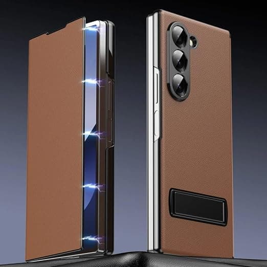 compitable with Samsung Galaxy Z Fold 7 Sheepskin Series Faux Soft Leather Wallet Flip with Magnetic Closure Slim Flip Cover for Samsung Z Fold 7 5G Brown