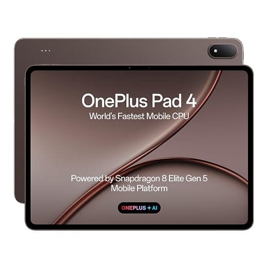 OnePlus, Pad 4, 13.2 inch (33.53 CM), LCD, 12GB RAM, 512GB ROM, WiFi, 8 Speakers, Snapdragon 8 Elite Gen 5, Dune Glow, AI Enabled