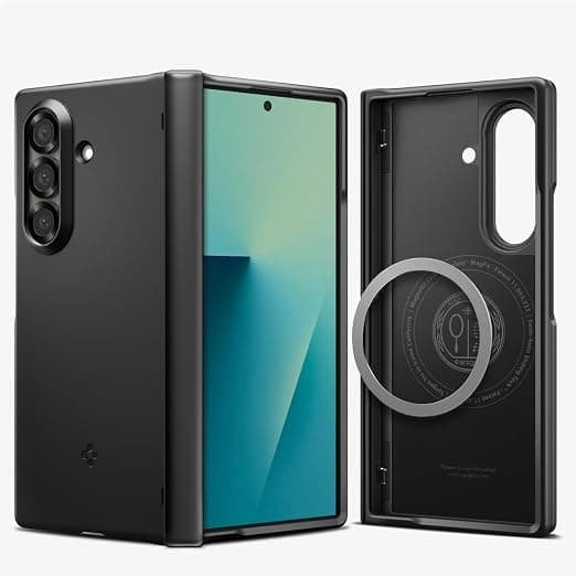 Spigen Airfit Pro MagFit | Samsung Galaxy Z Fold7 Case [MagSafe] [WPC Qi2 Certified] [Hinge Protection] Galaxy Z Fold 7 Back Cover | PC - Black