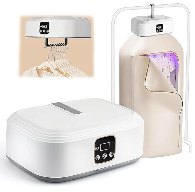 Foldable Electric Clothes Dryer with Hot Air Drying | Portable Mini Cloth Drying Machine for 7-8 Clothes | Constant Heating, Fast Drying for Jeans, T-Shirts, Towels | Travel&Dorm Use