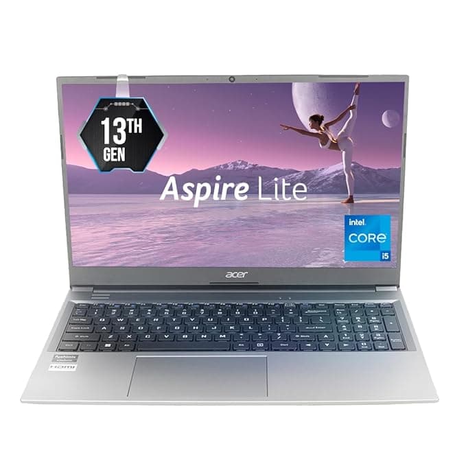 Aspire Lite 13th Gen Intel Core i5-1334U, Office 2024 + M365 Basic, 16 GB RAM/512GB SSD,Full HD, 15.6"/39.62 cm, Win 11 Home, Steel Gray, 1.59 KG, AL15-53, Metal Body, Thin and Light Premium Laptop