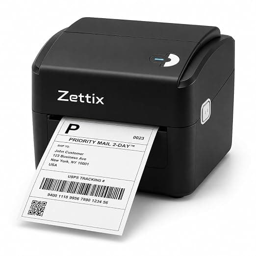 ZPro 4x6 Bluetooth Shipping Label Printer for Amazon Meesho Delhivery | Direct Thermal 203 DPI 152mm/s | Wireless + USB | Free App | Android iOS Mac Win | 1Yr Warranty