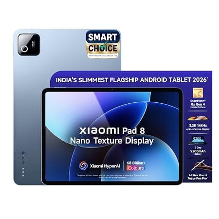 XIAOMI Pad 8 Nano Texture Display [Smartchoice] Flagship Snapdragon 8s Gen 4 |11.2" 3.2K | 12GB, 256GB | Anti-Reflective | Ultra Slim Metal Design | 9200mAh Battery HyperAI | Wi-Fi 7 | Titanium Blue