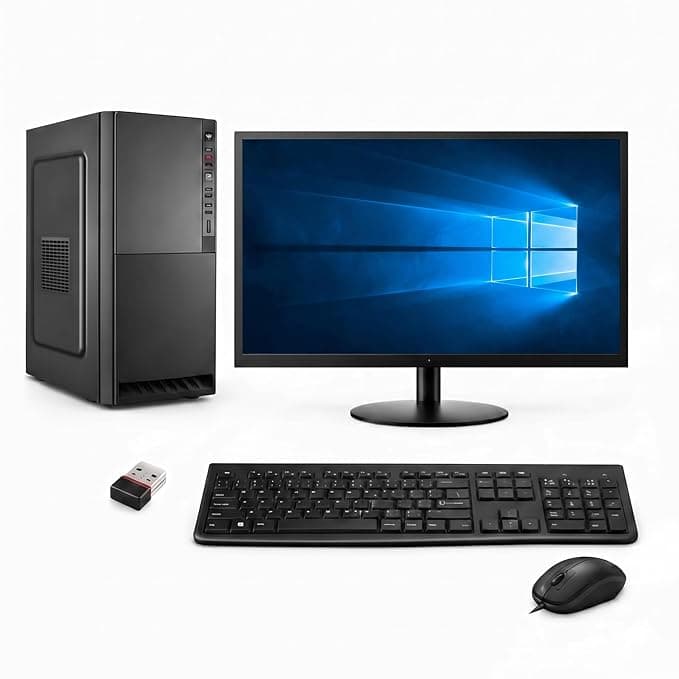 Desktop Computer Set with 18.5 Inch LED Monitor, Core i5-2320, 8GB RAM, 128GB SSD + 500GB HDD, Windows 11, MS Office 2021, WiFi, Bluetooth, Keyboard, Mouse