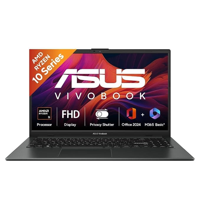 ASUS Vivobook Go 15 (2026),AMD Ryzen 5 40, AMD Radeon iGPU, 16GB RAM, 512GB SSD, FHD, 15.6"(39.6 cm),Windows 11,M365 Basic(1 Year)* Office 2024,Mixed Black,1.63 Kg,E1504FA-BQ2116WS,Thin & Light Laptop