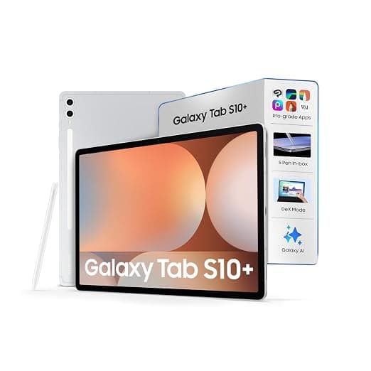 Samsung Galaxy Tab S10+ [Smartchoice], 12.4-inch (31.5 CM), Dynamic AMOLED 2X Display, 12GB RAM, 256GB ROM, Wi-Fi, Quad Speakers, S Pen, Platinum Silver, AI Enabled