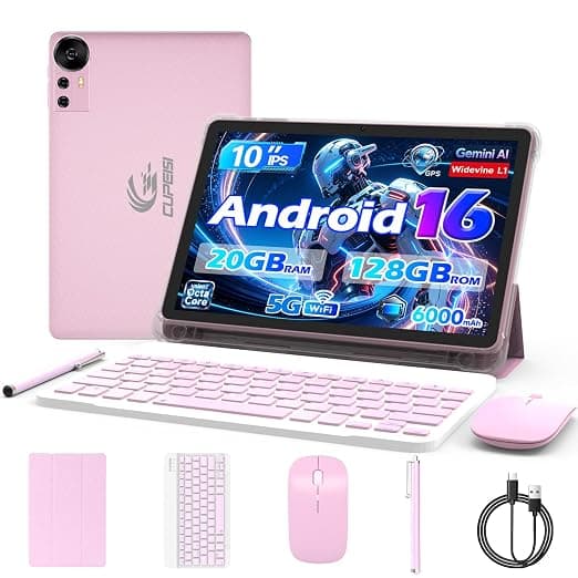 CUPEISI Android 13 Tablet 10 inch 12GB RAM+128GB ROM/1TB Expandable Tablet, Bluetooth, Wi-Fi, 2024 Newest 2 in 1 Tablets with Keyboard Case, Mouse Capacitive Pen, 2.0 Quad Core CPU