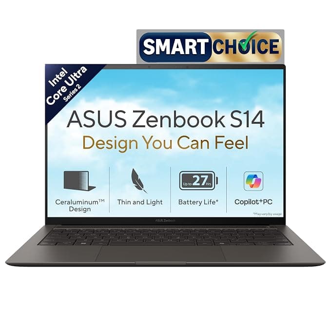 ASUS Zenbook S14 (2026),Smartchoice,Intel Core Ultra 5 226V,Intel Arc iGPU,16GB/512GB,3K OLED,Touchscreen,14"(35.5 cm),Windows 11,M365 Basic(1Y),Office 2024,Gray,1.2 Kg,UX5406SA-PZ658WS,Copilot+ PC