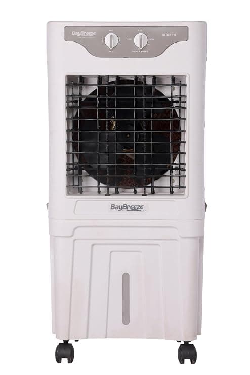 BAYBREEZE Blossom Air Cooler, Virgin Engineering Plastic Build | Efficient Cooling Performance, Stylish Compact Design, Ideal for Room Cooling with Low Noise Operation | White & Light Grey
