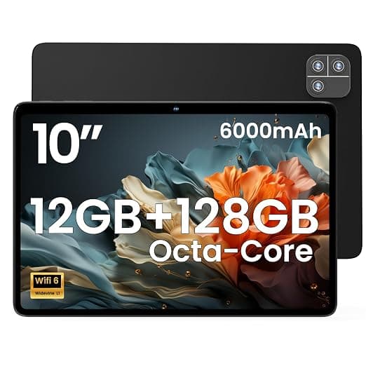Callsky-Tab Android Tablet: 10.1" Tablet, Octa-core, 12GB RAM, 128GB Storage (Up to 2 TB Expand), 1280 x 800 Full IPS Screen, Eye Protection, WiFi 6 & Bluetooth 5.4, Dual Cameras, 6000mAh Battery