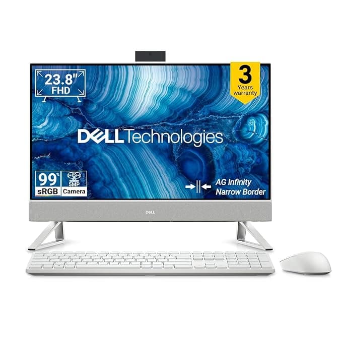 Dell 24 AIO, 13th i5-1334U, 8GB RAM DDR5 512GB SSD,Intel Graphics, 23.8" FHD AG,IPS, 99% SRGB|Win 11+MSO'24+O365, Molded Speaker Grill|Intel WiFi 6e, 5MP Pop-Up IR Camera