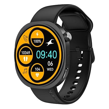 Fastrack Revoltt FR3 Pro Smart Watch with 1.43” AMOLED Display,Dynamic 60Hz Refresh,Nitrofast Charging, HRM, SpO2, Sleep,Multiple Menu Style,Functional Crown,IP68, BT calling,24/7 Health Suite - Black