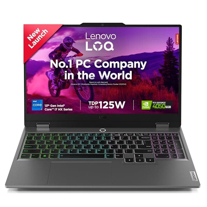 Lenovo LOQ Intel Core i7-13650HX 15.6" (39.6cm) 144Hz 300Nits FHD Gaming Laptop (16GB/500 GB SSD/Win 11/NVDIA RTX 4050 6GB Graphics/100% sRGB/Office 21/3 Month Game Pass/Grey/2.4Kg), 83DV00HBIN